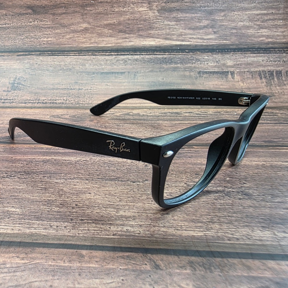 Ray-Ban RB 2132 New Wayfarer Matte Black Eyeglasses 52-18-145 Made in Italy - Picture 4 of 8